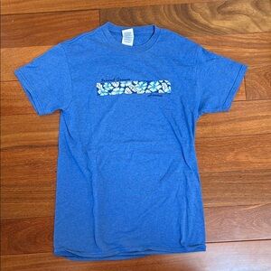 Blue MensT-Shirt with Floral Design